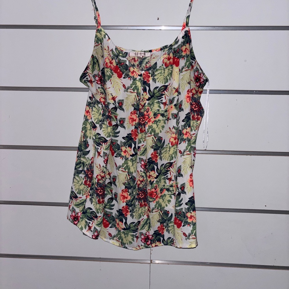 Skies Are Blue Floral Camisole‎ with Red and Green large y2k style
